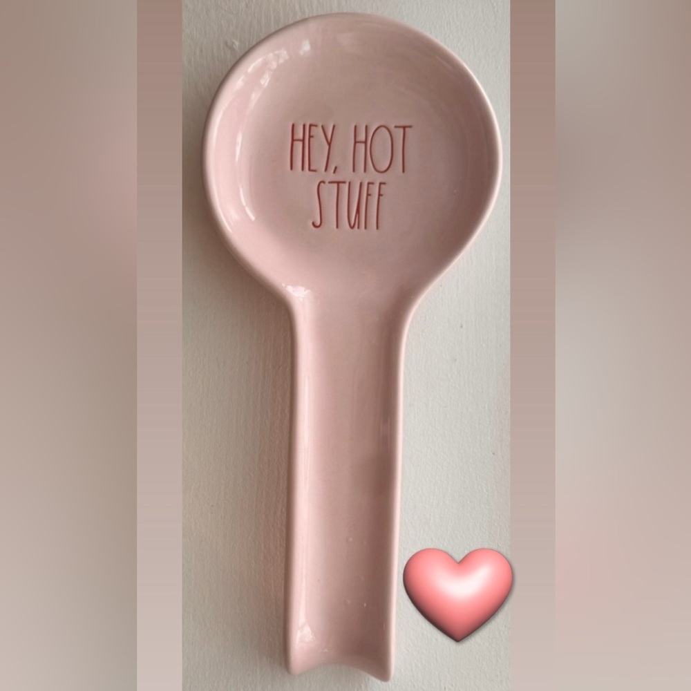 Rae Dunn Pink Spoon Rest - 'Hey, Hot Stuff'